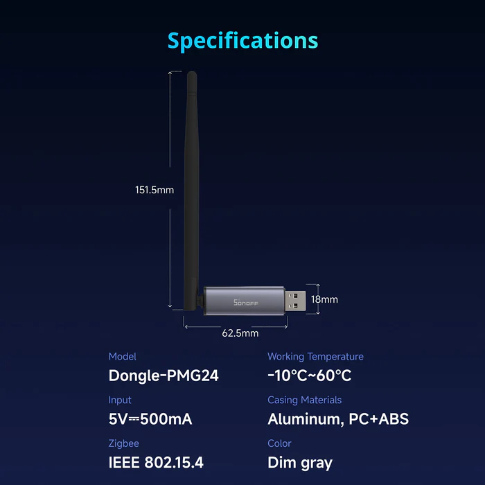 SONOFF Zigbee/Thread USB Dongle Plus MG24 Main Product View
